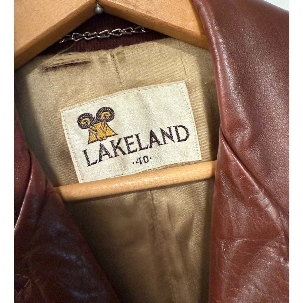 Huckberry Vintage M Wide Lapel Leather Jacket $499 70s Disco Coat Retro Brown 40